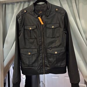 Jack by BB Dakota Black Jacket with Gold Stitching